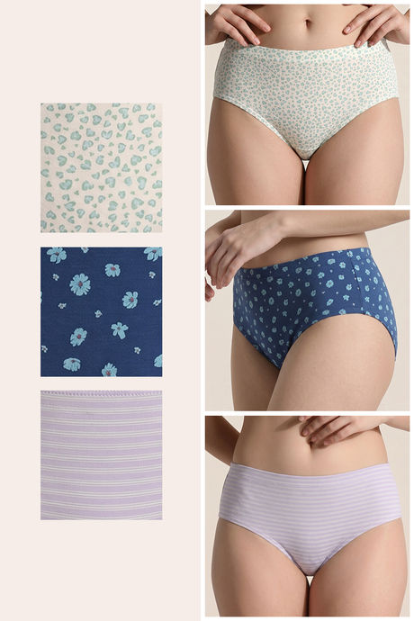 Zivame Regular Rise Full Coverage Hipster Panty (Pack of 3) - Multicolor — image 2